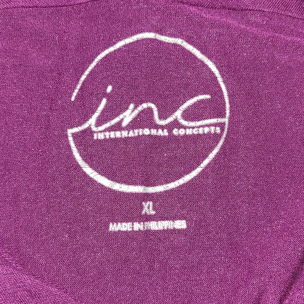 INC International Concepts Purple V-Neck Long Sleeve - Picture 4 of 4